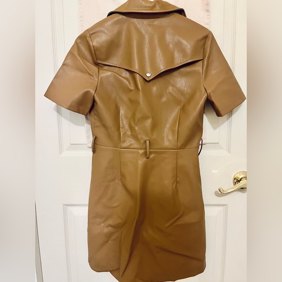 Moon River faux leather dress with belt - Picture 2 of 3
